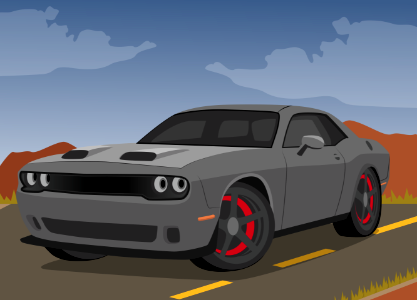 Dodge Challenger Hellcat. Free illustration for personal and commercial use.
