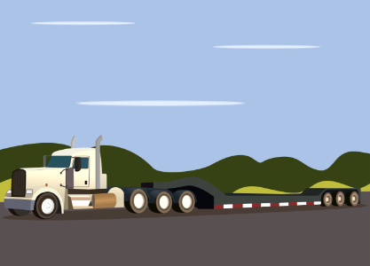 Lowboy truck. Free illustration for personal and commercial use.