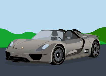 Porsche 918 Spyder Concept Car. Free illustration for personal and commercial use.