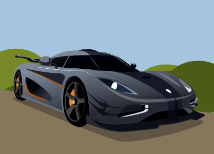 The Koenigsegg One. Free illustration for personal and commercial use.