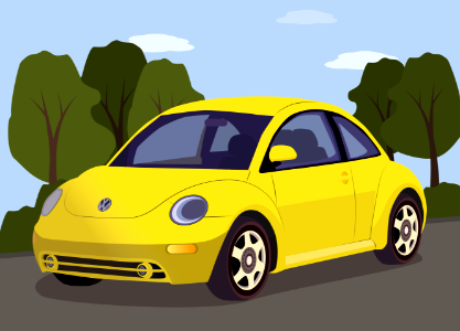 VW Beetle. Free illustration for personal and commercial use.