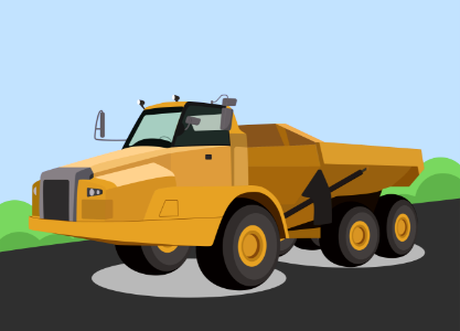 Articulated truck. Free illustration for personal and commercial use.