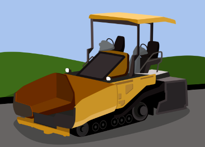 Asphalt paver. Free illustration for personal and commercial use.