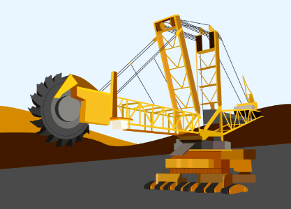 Bucket wheel excavator. Free illustration for personal and commercial use.