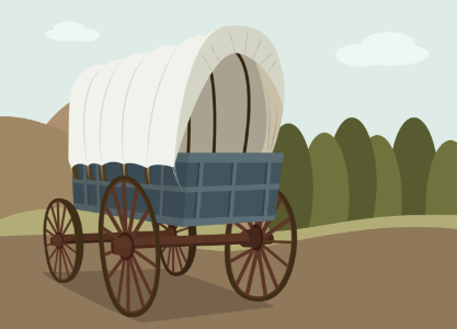 Covered wagon. Free illustration for personal and commercial use.