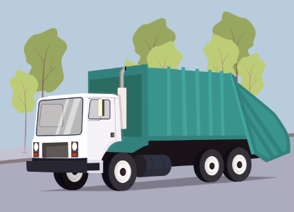 Garbage truck. Free illustration for personal and commercial use.
