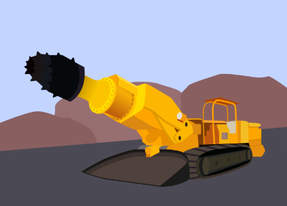 Roadheader machine. Free illustration for personal and commercial use.