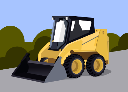 Skid steer loader. Free illustration for personal and commercial use.