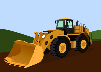 Wheel loader. Free illustration for personal and commercial use.