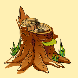 Tree stump. Free illustration for personal and commercial use.