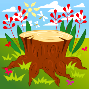 Tree stump. Free illustration for personal and commercial use.