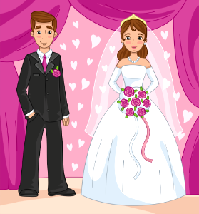 Bride and groom. Free illustration for personal and commercial use.