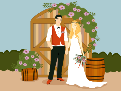 Rustic wedding. Free illustration for personal and commercial use.