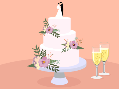 Wedding cake. Free illustration for personal and commercial use.
