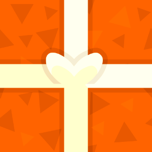 Orange gift box 02 background. Free illustration for personal and commercial use.