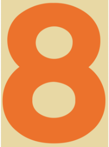 Orange 08 eight digit background. Free illustration for personal and commercial use.
