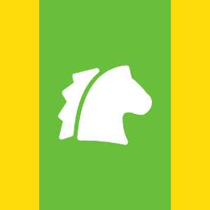 Green heraldic flag 04 horse background. Free illustration for personal and commercial use.