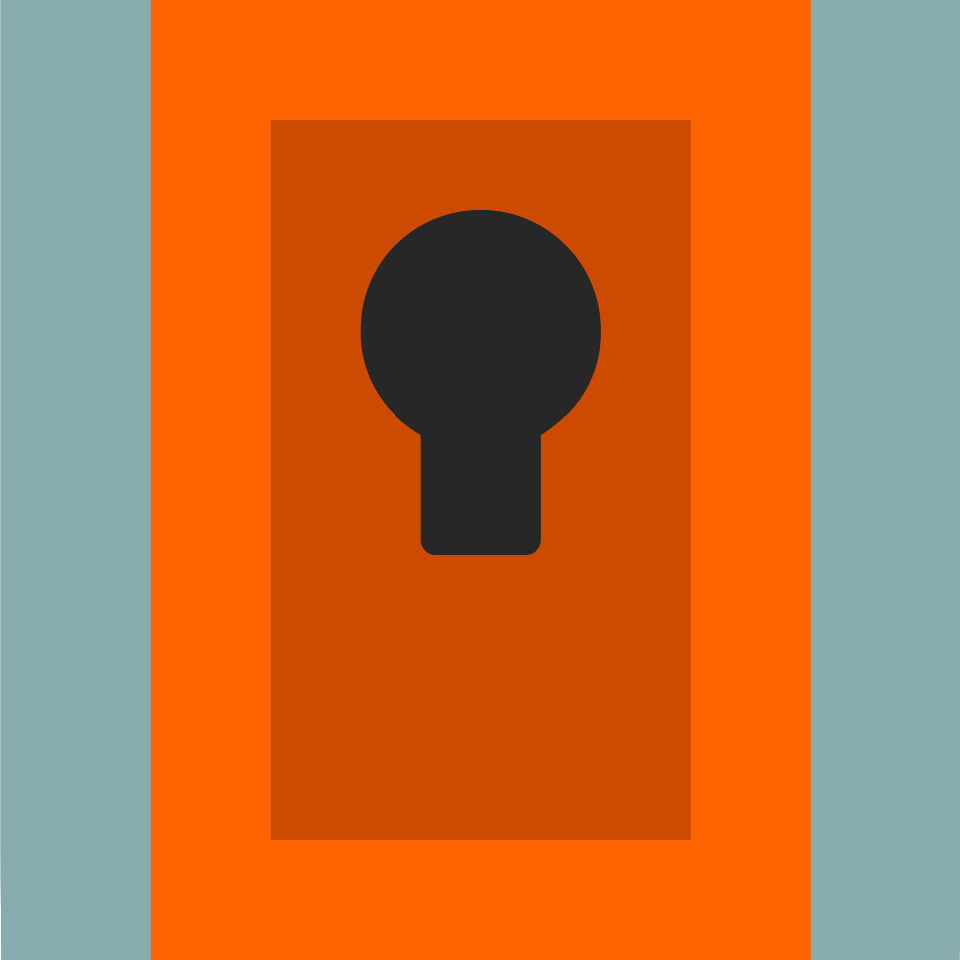 Orange keyhole 01 background. Free illustration for personal and commercial use.
