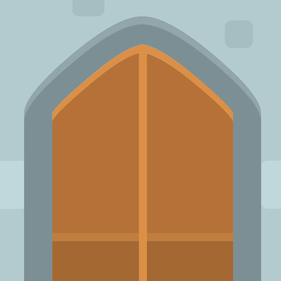 Orange medieval door 01 background. Free illustration for personal and commercial use.