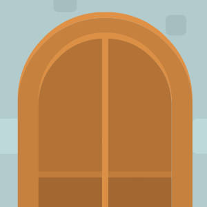 Orange medieval door 03 background. Free illustration for personal and commercial use.