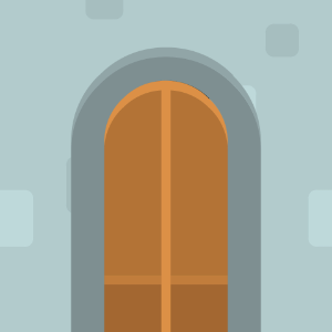 Orange medieval door 06 background. Free illustration for personal and commercial use.