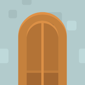 Orange medieval door 07 background. Free illustration for personal and commercial use.