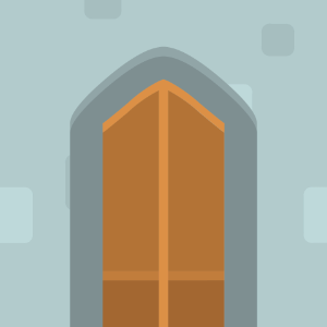 Orange medieval door 09 background. Free illustration for personal and commercial use.