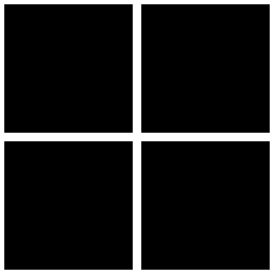 Four Squares Icon Vector Isolated On White Background Four Squares