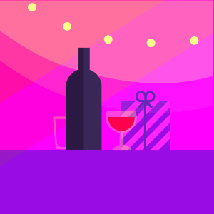 Gifts party wine light. Free illustration for personal and commercial use.
