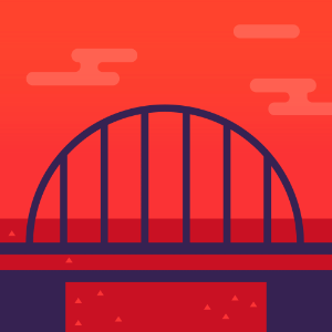 Landscape bridge. Free illustration for personal and commercial use.