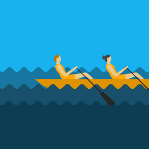 Sport rowing river boat. Free illustration for personal and commercial use.