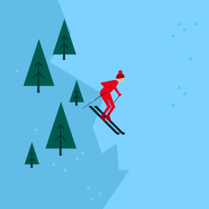 Sport skiing winter mountain. Free illustration for personal and commercial use.