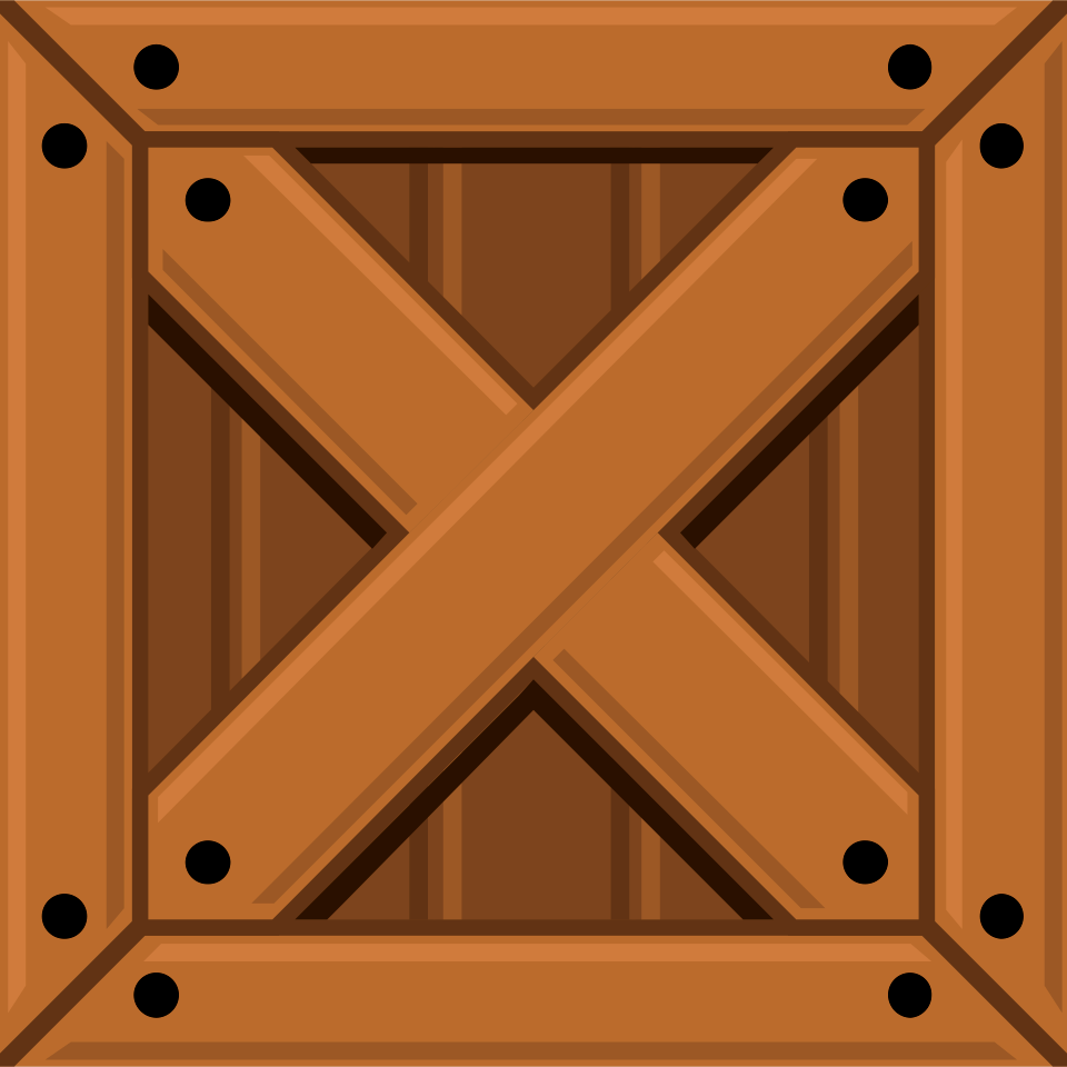Square brown crate. Free illustration for personal and commercial use.