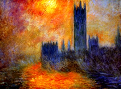 monet house parliament sun. Free illustration for personal and commercial use.