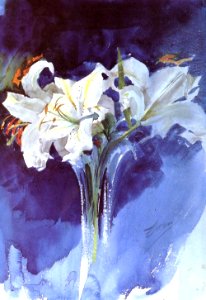 zorn white lilies. Free illustration for personal and commercial use.