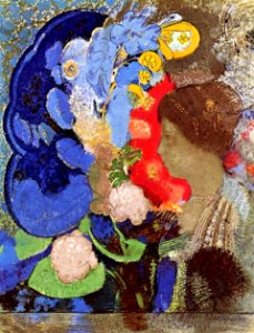 redon woman with flowers 1903. Free illustration for personal and commercial use.
