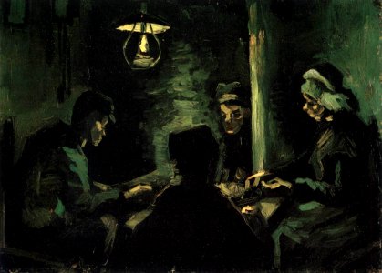 GOGH, Vincent van Four Peasants at a Meal February-March 1885. Free illustration for personal and commercial use.