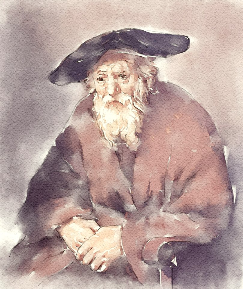 "Portrait of an old man in an armchair"