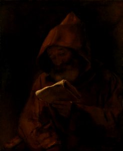 Rembrandt Harmensz. van Rijn (1606−1669): Monk Reading / Lukeva munkki / Läsande munk