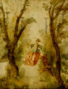 Antoine Watteau (1684−1721): The Swing / Keinu / Gunga. Free illustration for personal and commercial use.