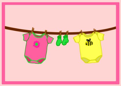 Baby Girls Clothes Line. Free illustration for personal and commercial use.