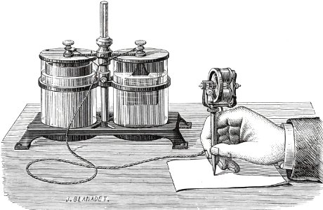 Edison’s Electric Pen. Free illustration for personal and commercial use.