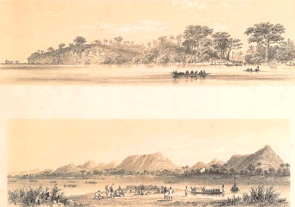 Cliffs at Attàh—Mountains and Market Canoes near Bokwèh