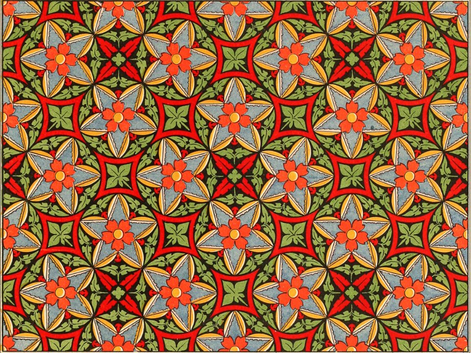Pattern with Passionflowers