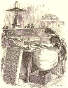 Woman Wrapping a Cigar. Free illustration for personal and commercial use.
