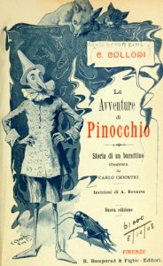 Le avventure di Pinocchio—Title. Free illustration for personal and commercial use.