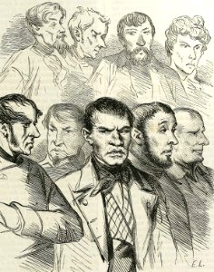 Defendants before the Court. Free illustration for personal and commercial use.