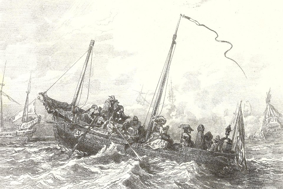 Boat Cleaving Waves