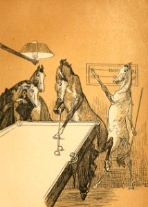 Billiards-Playing horse. Free illustration for personal and commercial use.