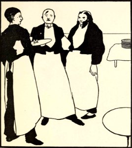 Three Waiters. Free illustration for personal and commercial use.